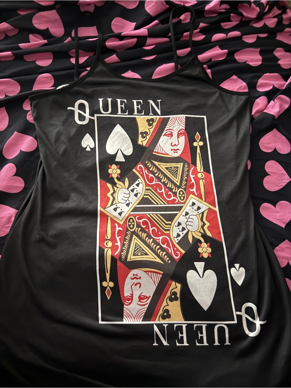 Queen Graphic Tank sleep dress - Black medium